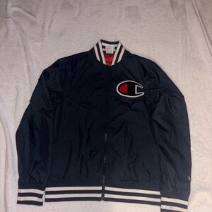 Champion Track Jacket Windbreaker Zip Big Logo Small